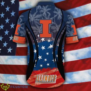 Illinois Fighting Illini NCAA Flag US Background Hawaiian Shirt For Men And Women - Illinois Fighting Illini NCAA Flag US Background Hawaiian Shirt For Men And Women Photo 4