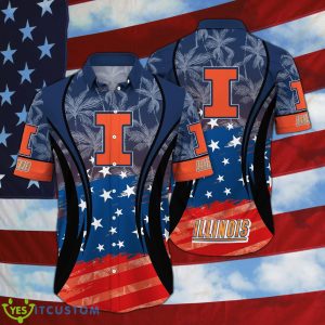 Illinois Fighting Illini NCAA Flag US Background Hawaiian Shirt For Men And Women - Illinois Fighting Illini NCAA Flag US Background Hawaiian Shirt For Men And Women Photo 2