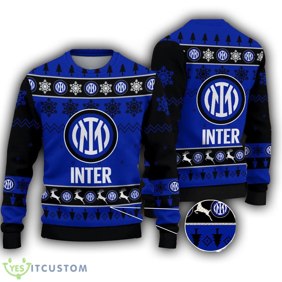 Inter Milan Snowy 3D Ugly Christmas Sweater For Men Women 3 Inter Milan Snowy 3D Ugly Christmas Sweater For Men Women - Inter Milan Snowy 3D Ugly Christmas Sweater For Men Women