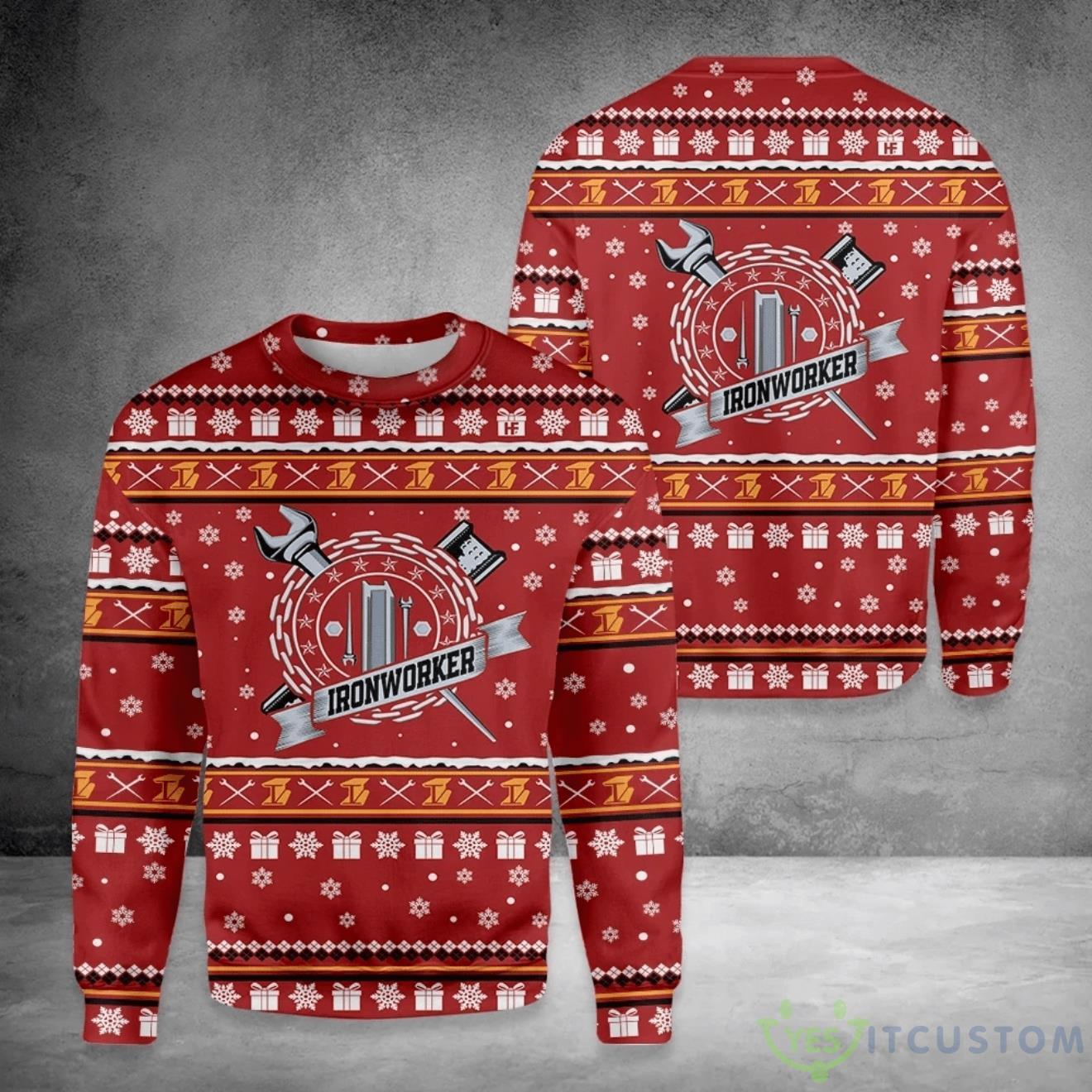 Ironworker Ugly Sweater Gift For Christmas 3 Ironworker Ugly Sweater Gift For Christmas Product Photo 1