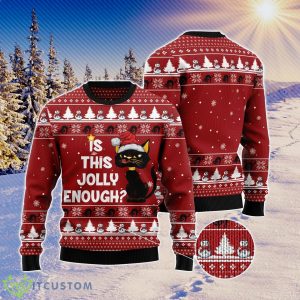 Is This Jolly Enough Black Cat 3D Ugly Christmas Sweater For Men And Women Christmas Gift Product Photo 1