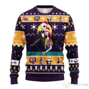 Jack And Sally In Love Nightmare Before Christmas Ugly Sweater Product Photo 2
