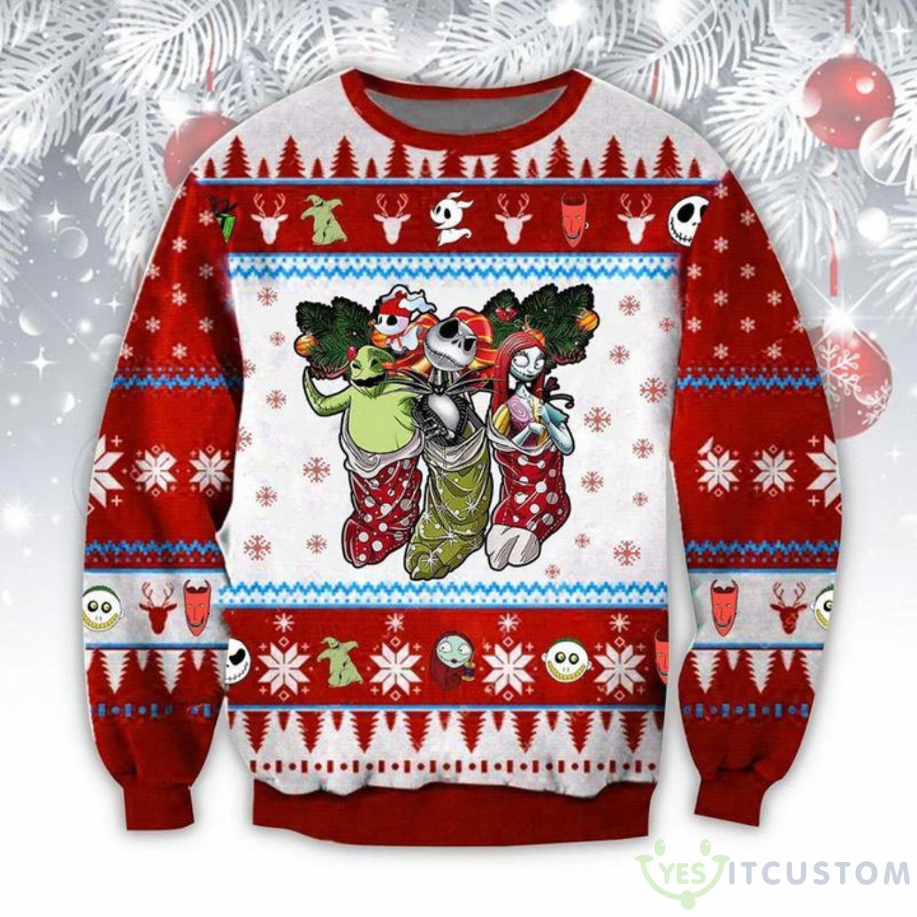 Jack & Sally & Boogie Ugly Christmas Sweater 3 Jack & Sally & Boogie Ugly Christmas Sweater Product Photo 1