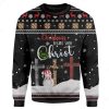 Jesus In Black Pattern Ugly Sweater For Christmas Product Photo 1