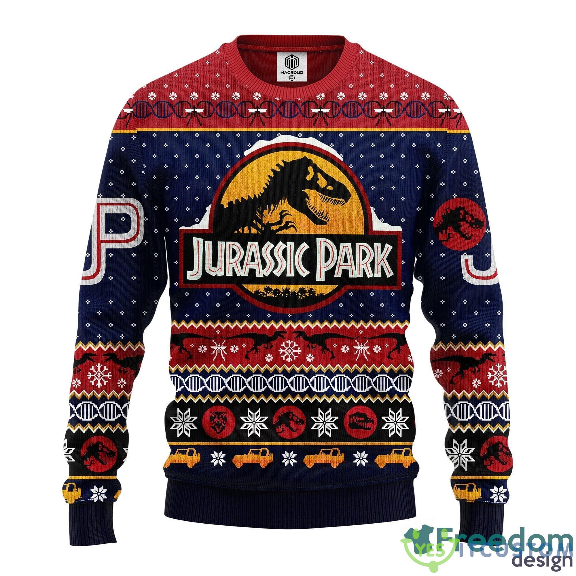 Jurrasic Park Thanksgiving Women Mens Ugly Christmas 3D Knitted Sweater - Jurrasic Park Ugly Christmas Sweater Amazing Gift Idea Thanksgiving Gift_1