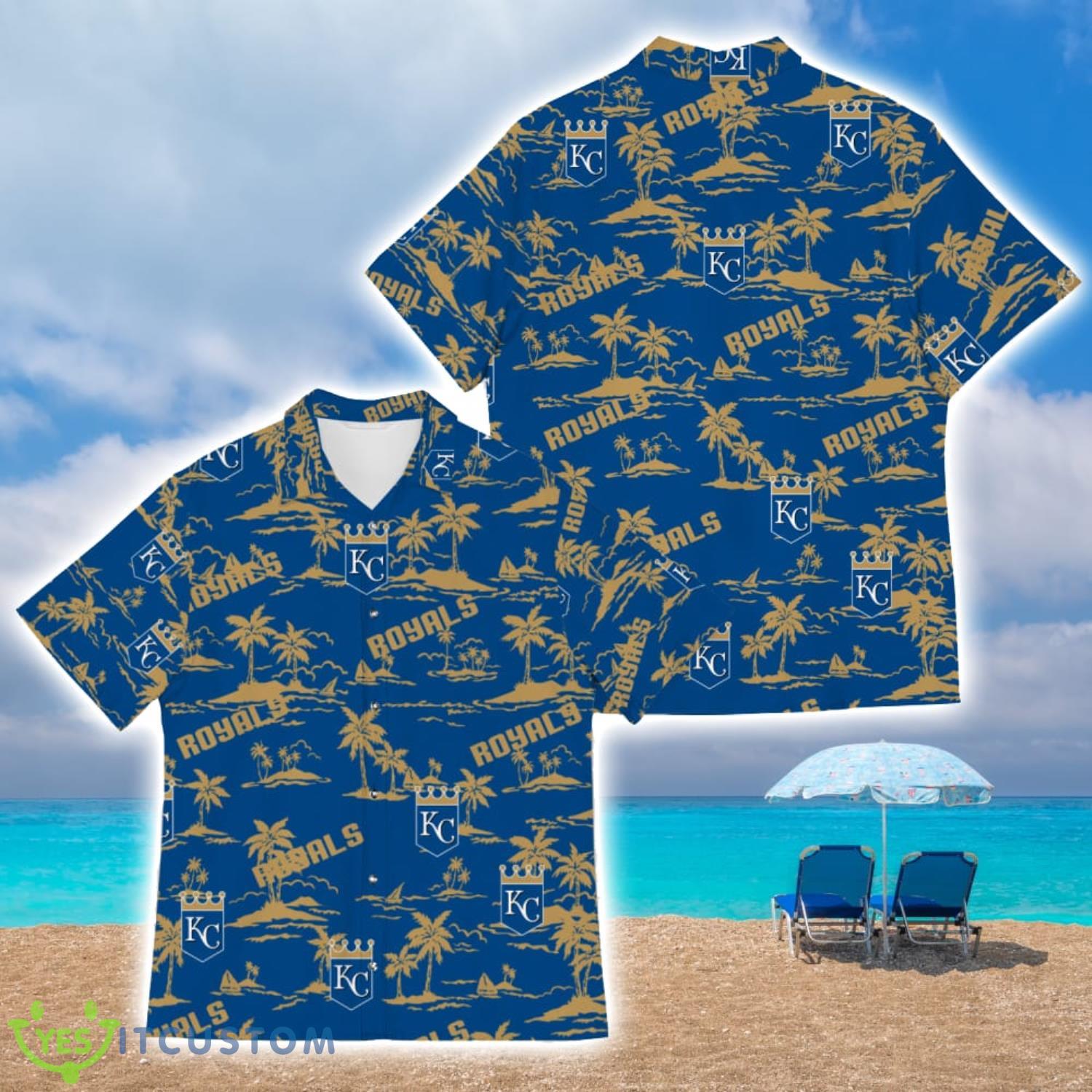 Kansas City Royals Island Pattern Tree All Over Printed 3D Hawaiian Shirt Summer Gift Product Photo 1