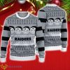 Las Vegas Raiders Christmas Jack Skellington Face Pattern Ugly Christmas Sweater Product Photo 1