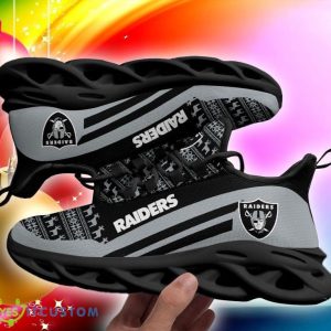 Las Vegas Raiders Christmas Pattern Max Soul Sneakers Snowflakes Christmas Shoes - Las Vegas Raiders Christmas Pattern Chunky Sneakers Ugly Christmas Max Soul Shoes Photo 6