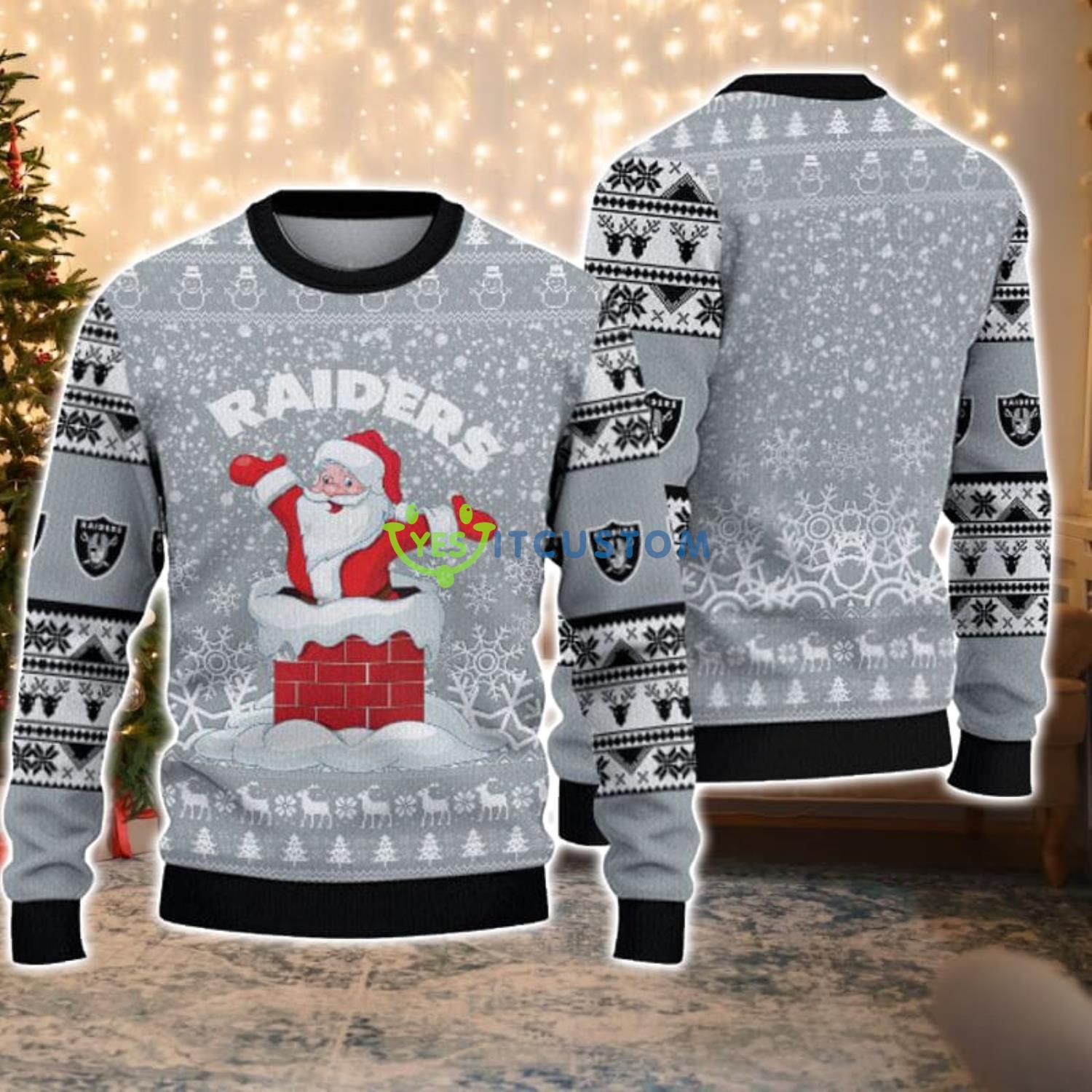 Las Vegas Raiders Santa Christmas Gift Ugly Christmas Sweater Product Photo 1