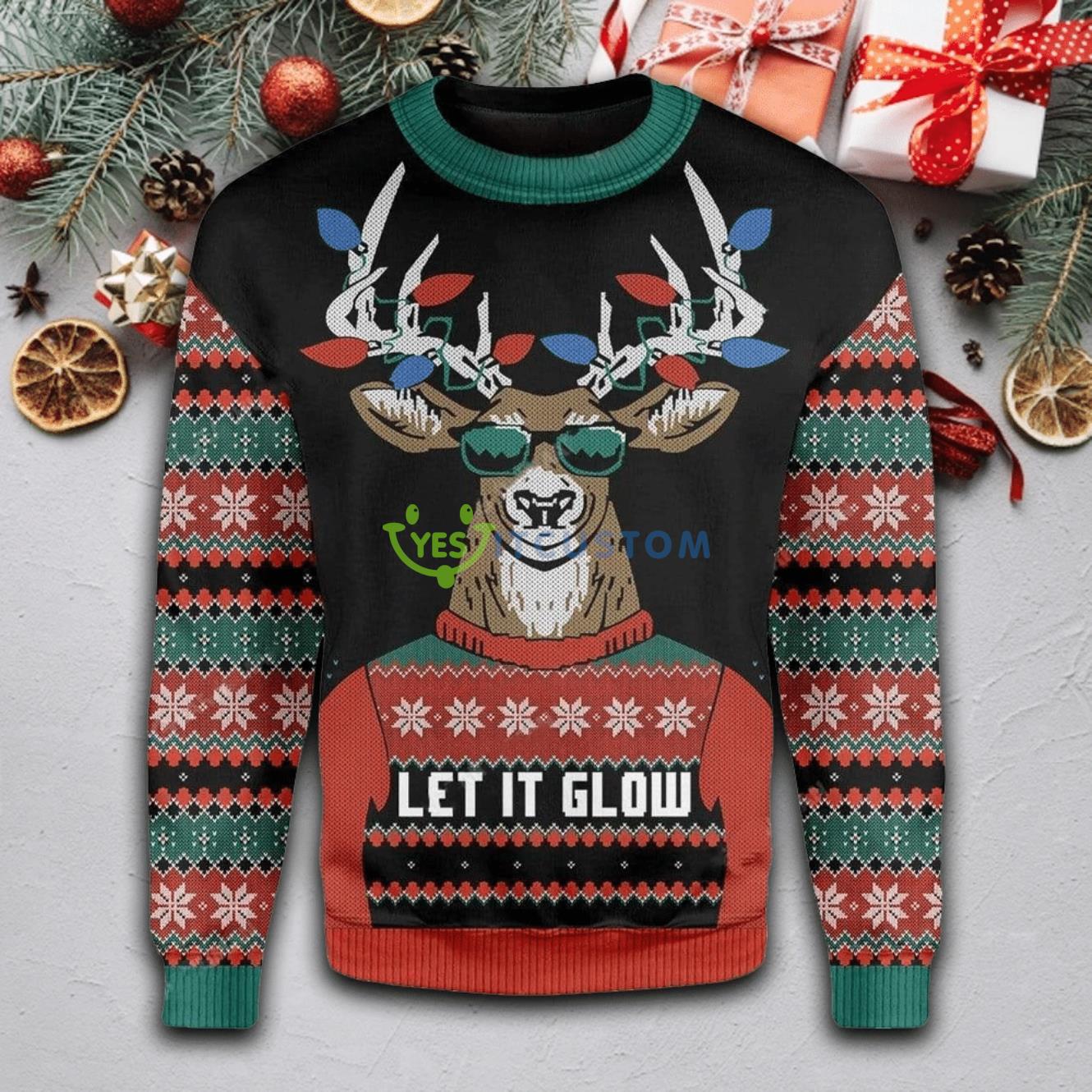 Let It Glow Ugly Sweater For Christmas 3 Let It Glow Ugly Sweater For Christmas Product Photo 1