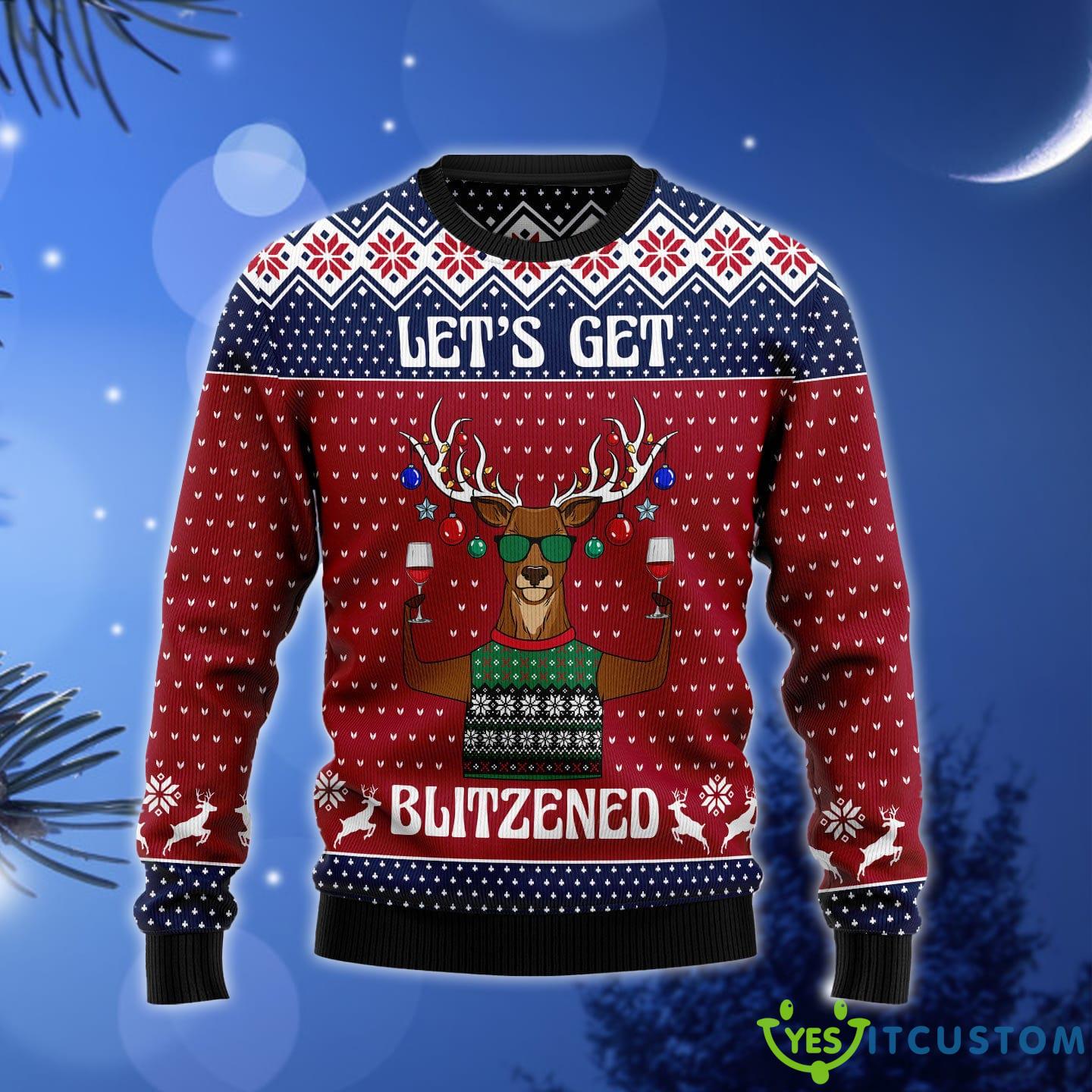 Let's Get BLITZENED Slouchy Ugly Christmas Sweater Gift Men Women 5 lets get blitzened slouchy ugly christmas sweater gift men women