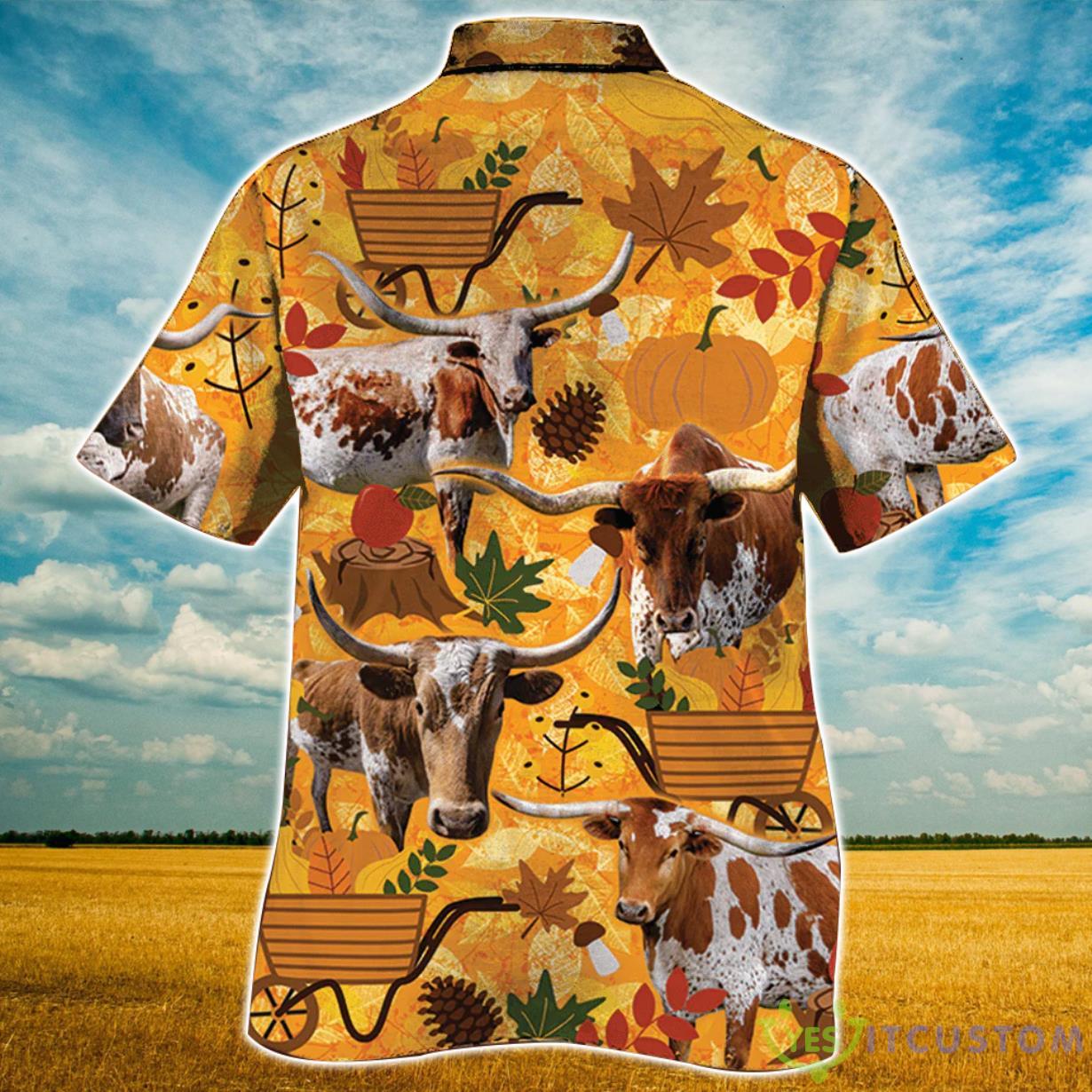 Longhorn Cattle Nature Autumn Pumpkin Hawaiian Shirt For Men Women 5 Longhorn Cattle Nature Autumn Pumpkin Hawaiian Shirt For Men Women Product Photo 2