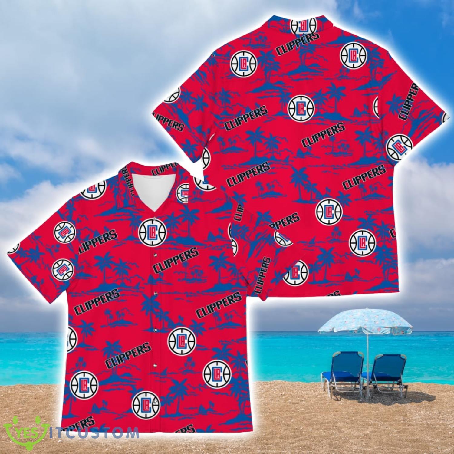 Los Angeles Clippers Island Pattern Tree All Over Printed 3D Hawaiian Shirt Summer Gift Product Photo 1