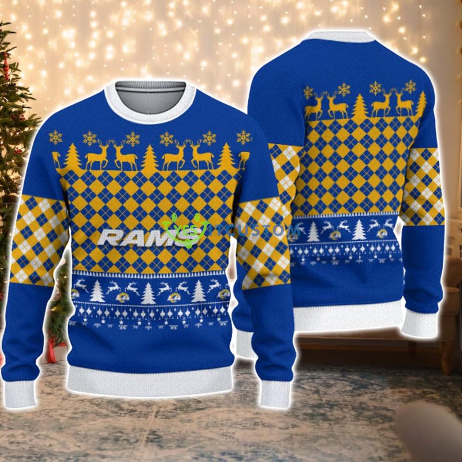 Los Angeles Rams Check Christmas Gift Ugly Christmas Sweater 3 Los Angeles Rams Check Christmas Gift Ugly Christmas Sweater Product Photo 1