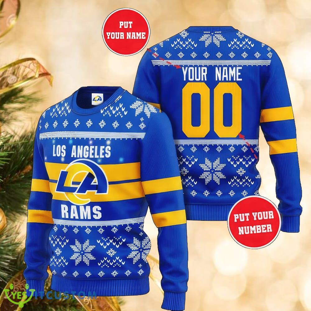 Los Angeles Rams Football Apparel AOP Ugly Christmas Sweater Custom Number And Name 3 Los Angeles Rams Football Apparel AOP Ugly Christmas Sweater Custom Number And Name - Los Angeles Rams Football Apparel AOP Ugly Christmas Sweater Custom Number And Name