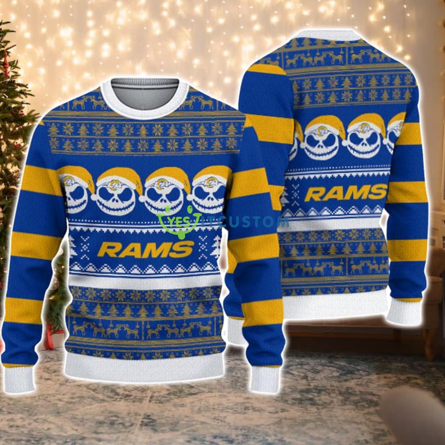 Los Angeles Rams Pumpkin Christmas Gift Ugly Christmas Sweater Product Photo 1
