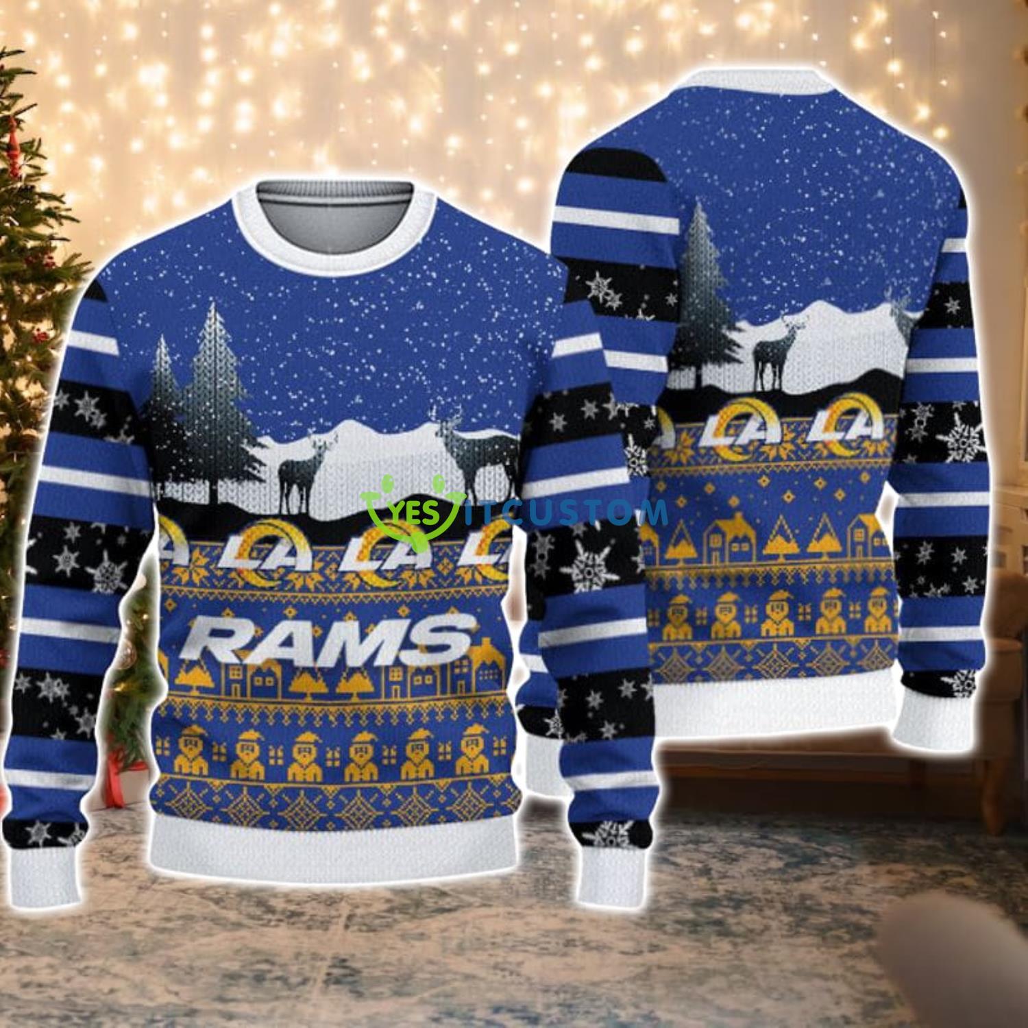 Los Angeles Rams Reindeer Christmas Gift Ugly Christmas Sweater Product Photo 1
