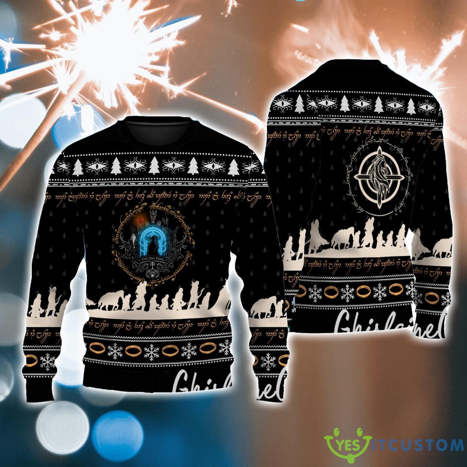 LOTR Movies Christmas Ugly Sweater 2023 Christmas Gift 3 LOTR Movies Christmas Ugly Sweater 2023 Christmas Gift Product Photo 1