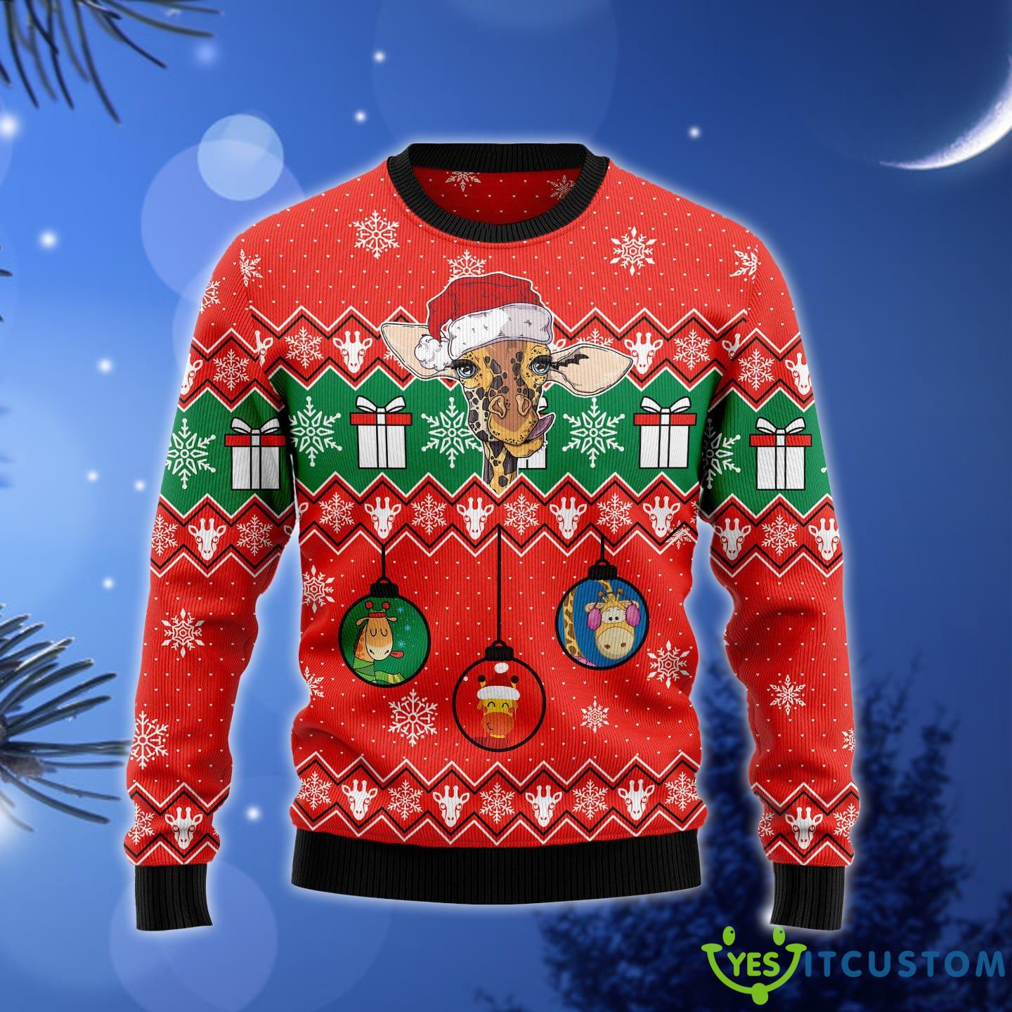 Lovely Giraffe Ugly Christmas Sweater Gift Men Women - Lovely Giraffe Ugly Christmas Sweater Gift Men Women_1