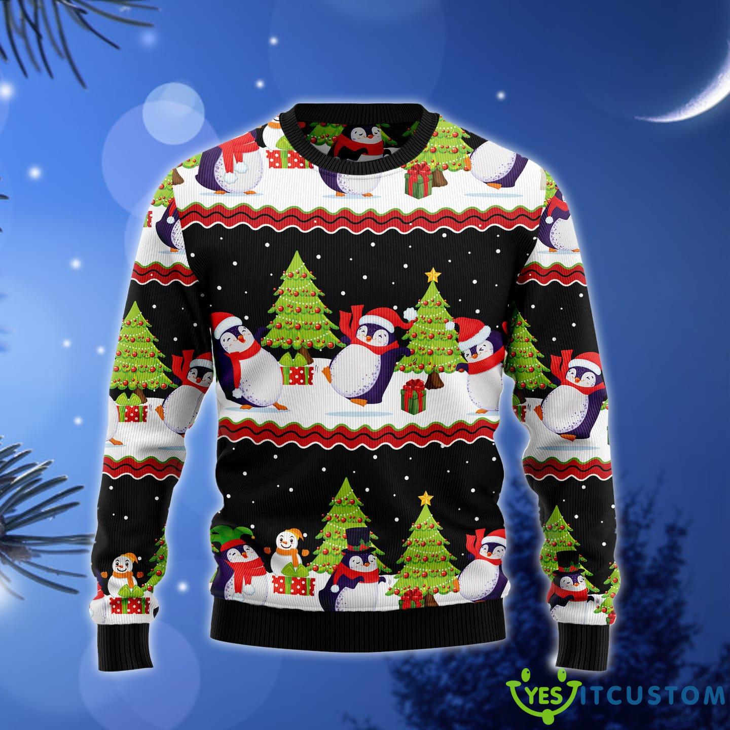 Lovely Penguin December Ugly Christmas Sweater Gift Men Women - Lovely Penguin Ugly Christmas Sweater Gift Men Women_1