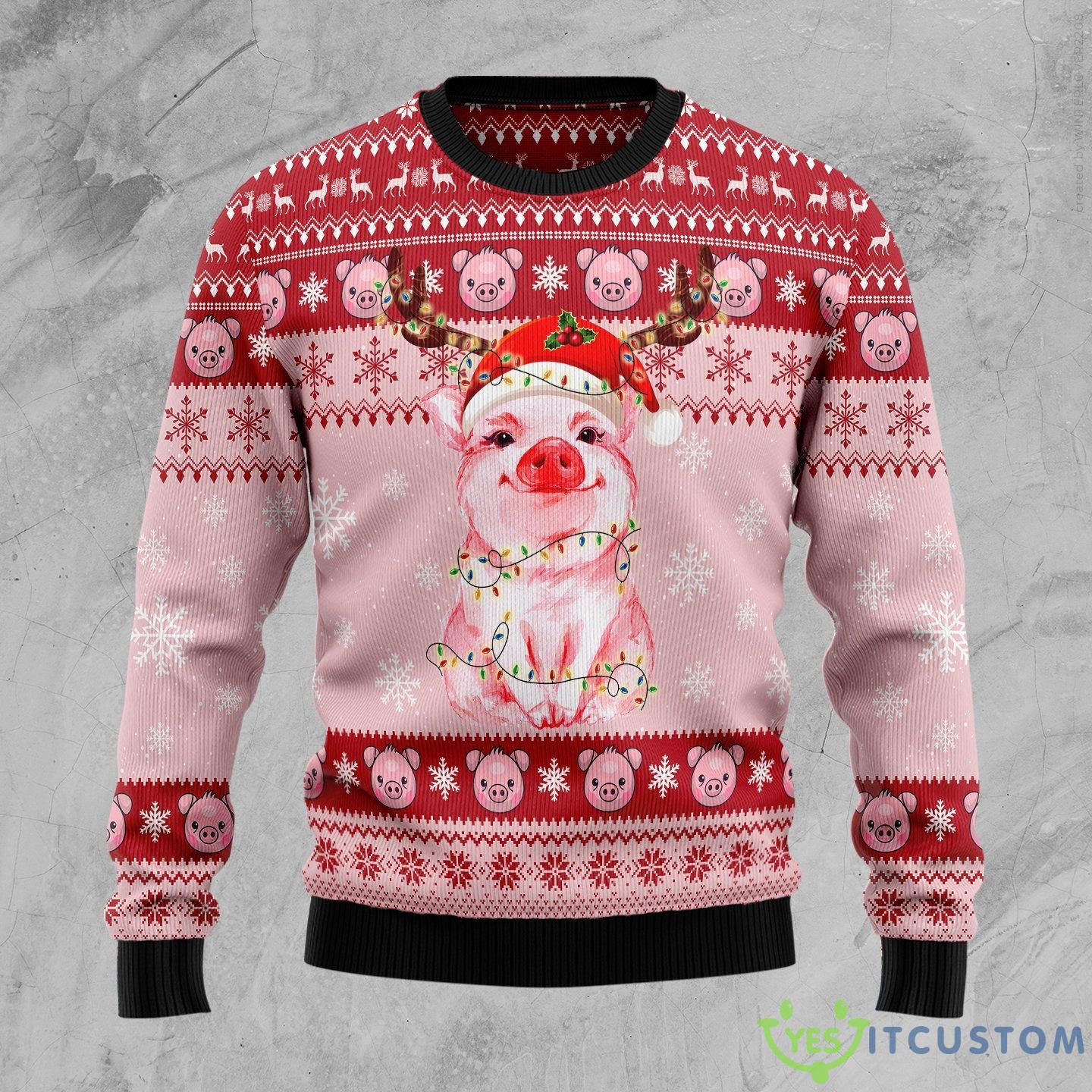 Lovely Pig Ugly Christmas Sweater Gift Men Women - Lovely Pig Merry Ugly Christmas Sweater Gift Men Women_1