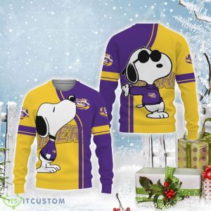 LSU Tigers Cool Snoopy 3D Sweater Christmas Gift For Men And Women Product Photo 3