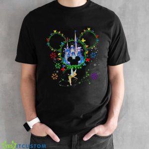 Magic Kingdom Castle Christmas T-Shirt For Men Women And Youth - Black Unisex T-Shirt