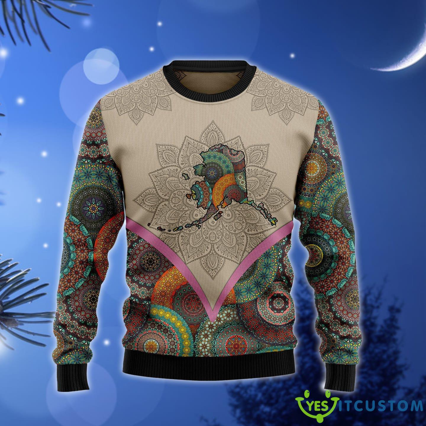 Mandala Alaska Home Ugly Christmas Sweater Gift Men Women - Mandala Alaska Home Ugly Christmas Sweater Gift Men Women_1