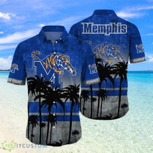 Memphis Tigers Logo Coconut Tropical Hawaiian Shirt Beach Gift For Fans Product Photo 1