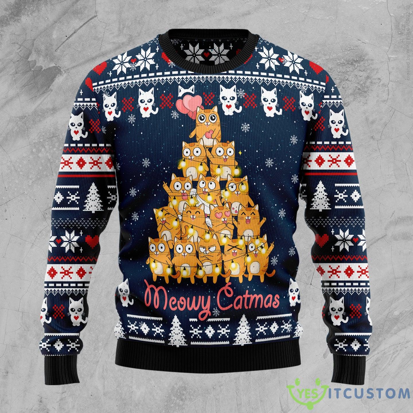 Meowy Catmas Ugly Christmas Sweater Gift Men Women - Meowy Catmas Ugly Christmas Sweater Gift Men Women_1