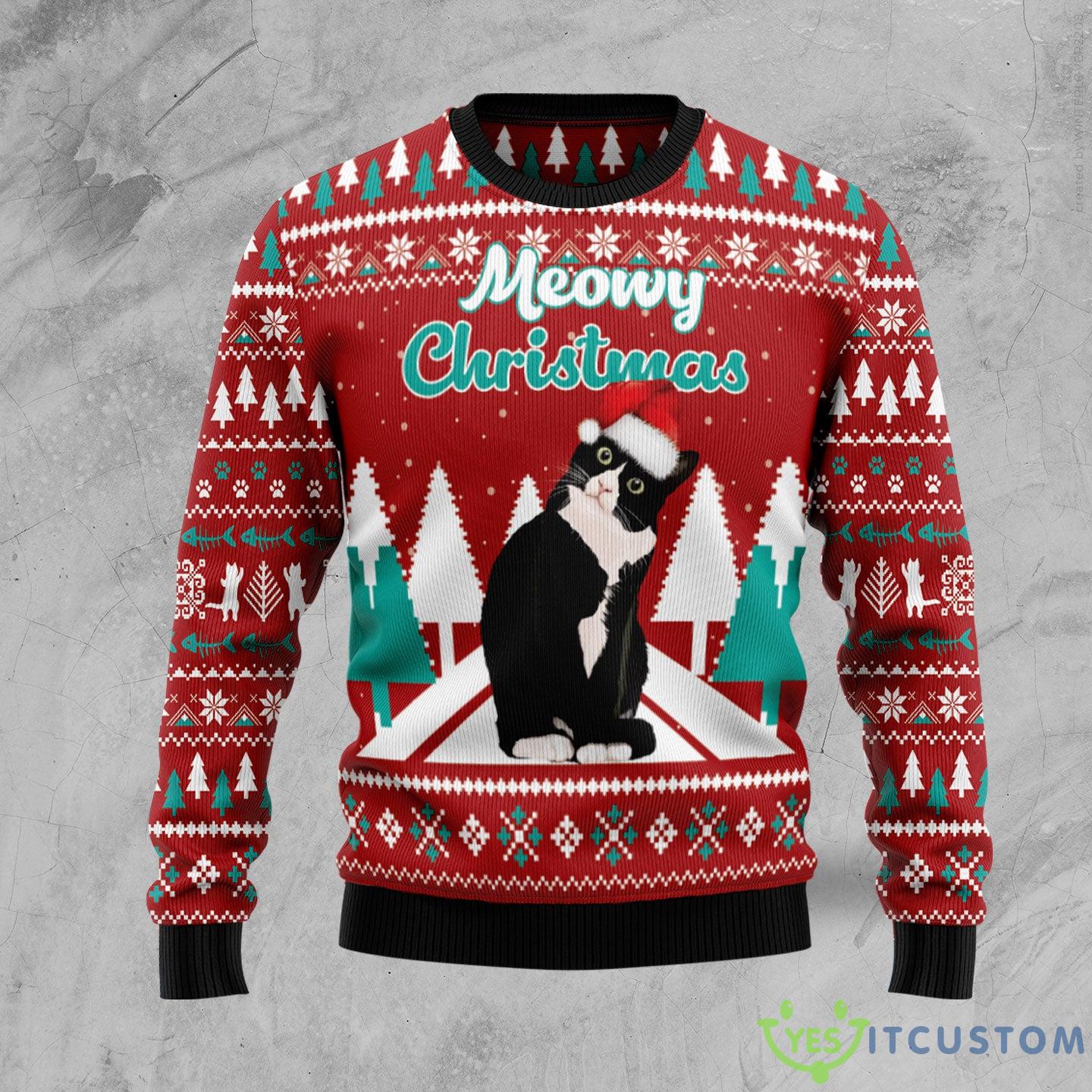 Meowy Yuletide Ugly Christmas Sweater Gift Men Women - Meowy Ugly Christmas Sweater Gift Men Women_1