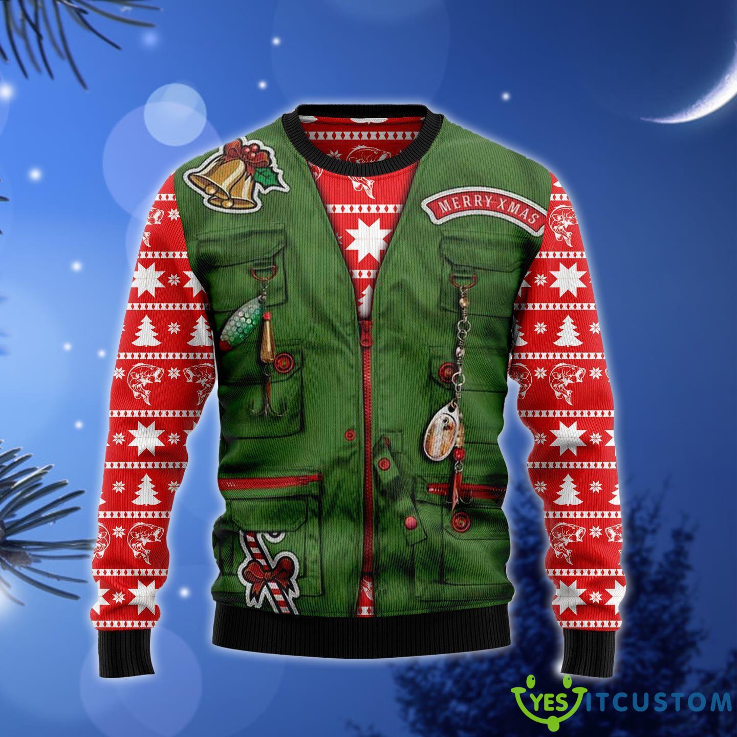 Merry Fishmas Ugly Christmas Sweater Gift Men Women - Merry Fishmas Merry Ugly Christmas Sweater Gift Men Women_1