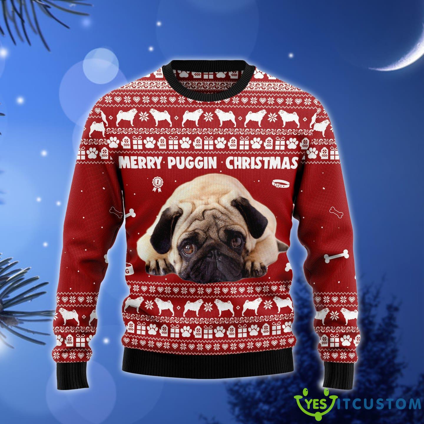 Merry Puggin Ugly Christmas Sweater Gift Men Women - Merry Puggin Ugly Christmas Sweater Gift Men Women_1