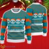 Miami Dolphins Christmas Jack Skellington Face Pattern Ugly Christmas Sweater Product Photo 1