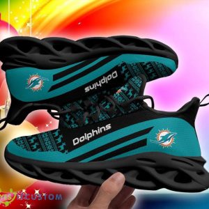 Miami Dolphins Christmas Pattern Max Soul Sneakers Snowflakes Christmas Shoes - Miami Dolphins Christmas Pattern Chunky Sneakers Ugly Christmas Max Soul Shoes Photo 6