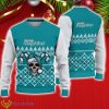 Miami Dolphins Christmas Skull Halloween Ugly Christmas Sweater Product Photo 1