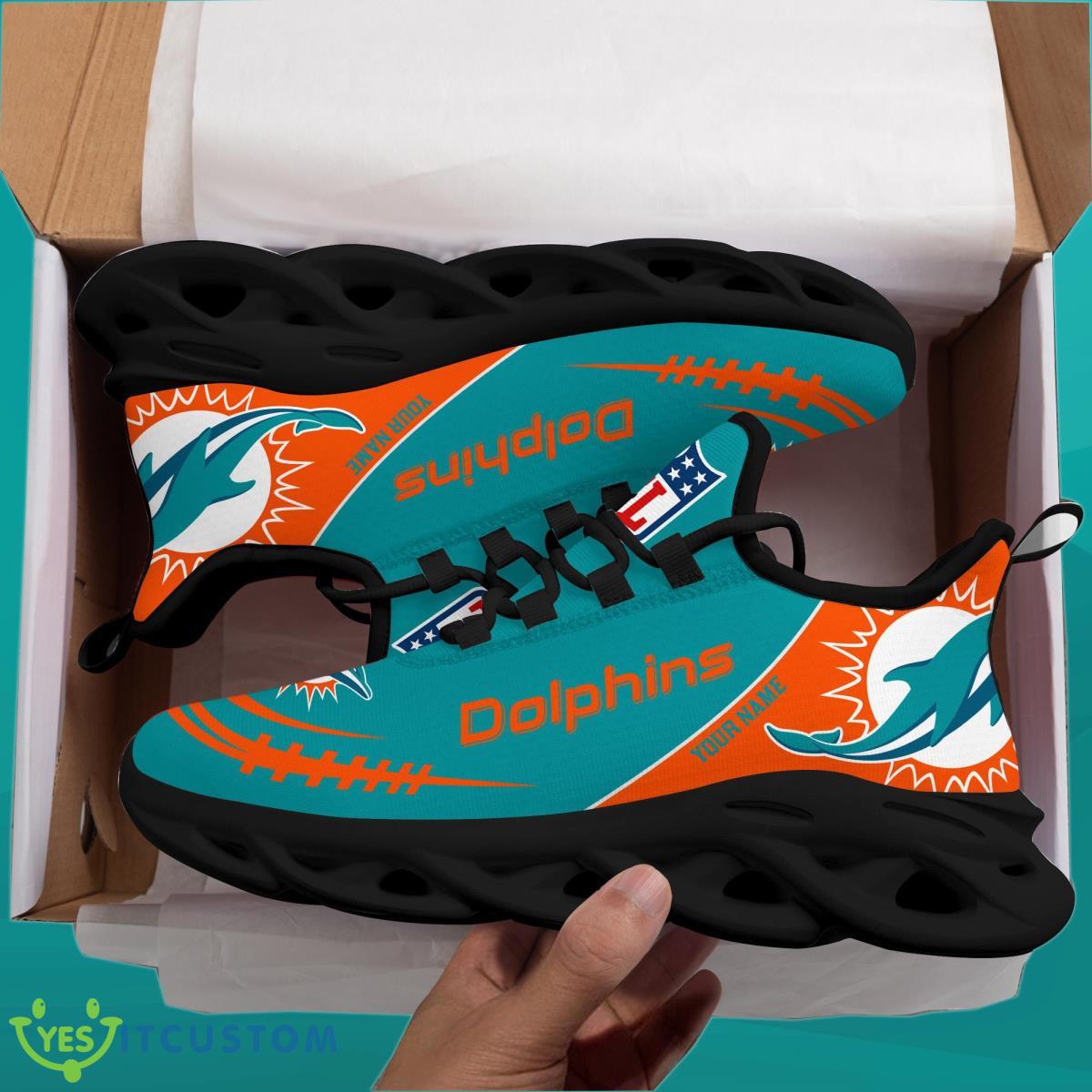 Miami Dolphins Custom Name Max Soul Shoes Unique Gift 3 Miami Dolphins Custom Name Max Soul Shoes Unique Gift Product Photo 3