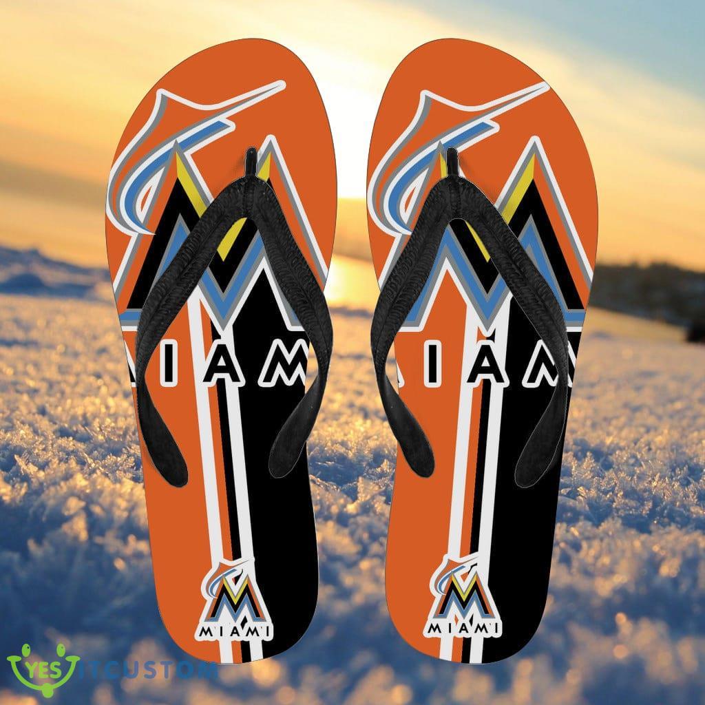 Miami Marlins Fan Gift Two Main Colors Flip Flops 3 Miami Marlins Fan Gift Two Main Colors Flip Flops Product Photo 1