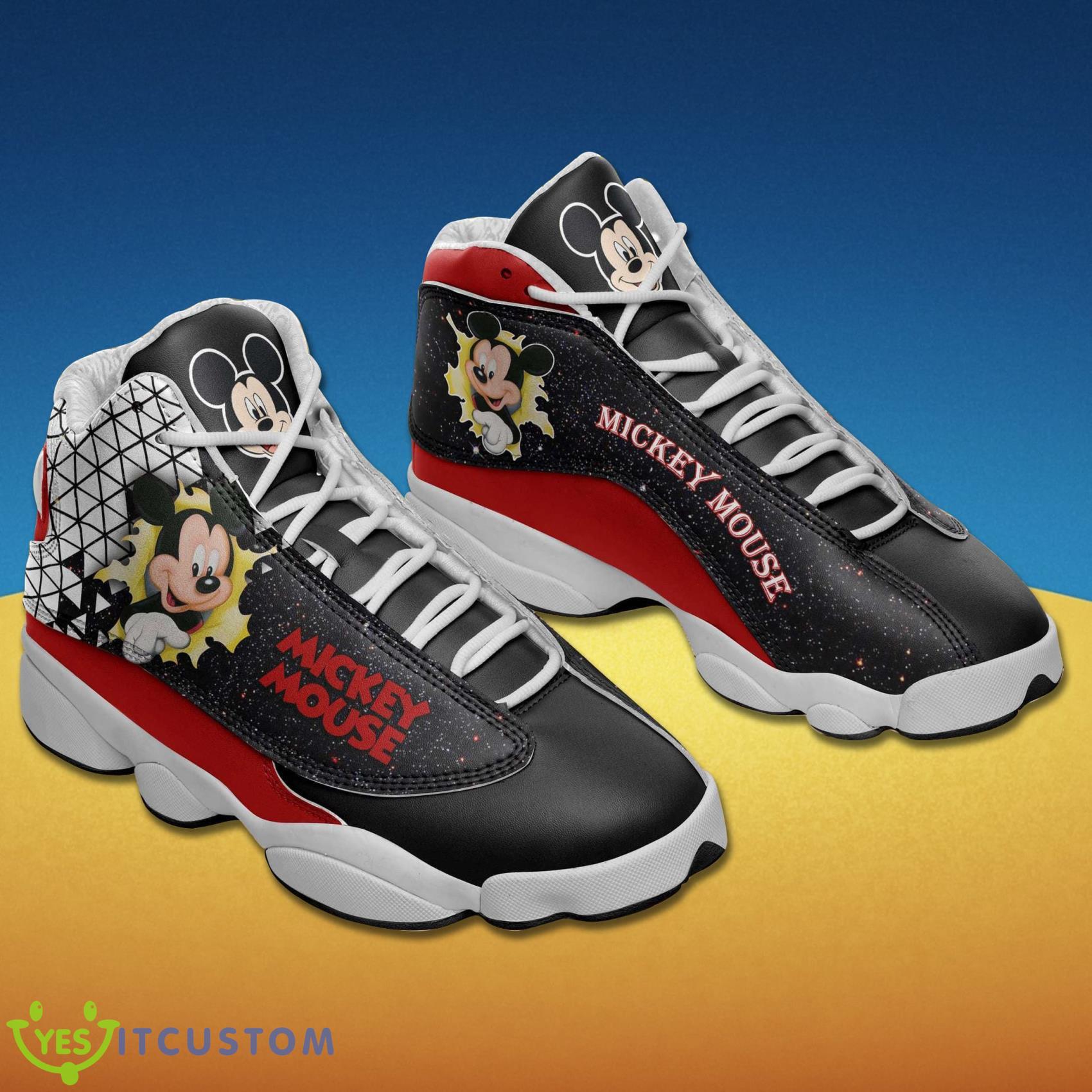 Mickey Mouse Disney Scratch Black Air Jordan 13 Shoes Product Photo 1