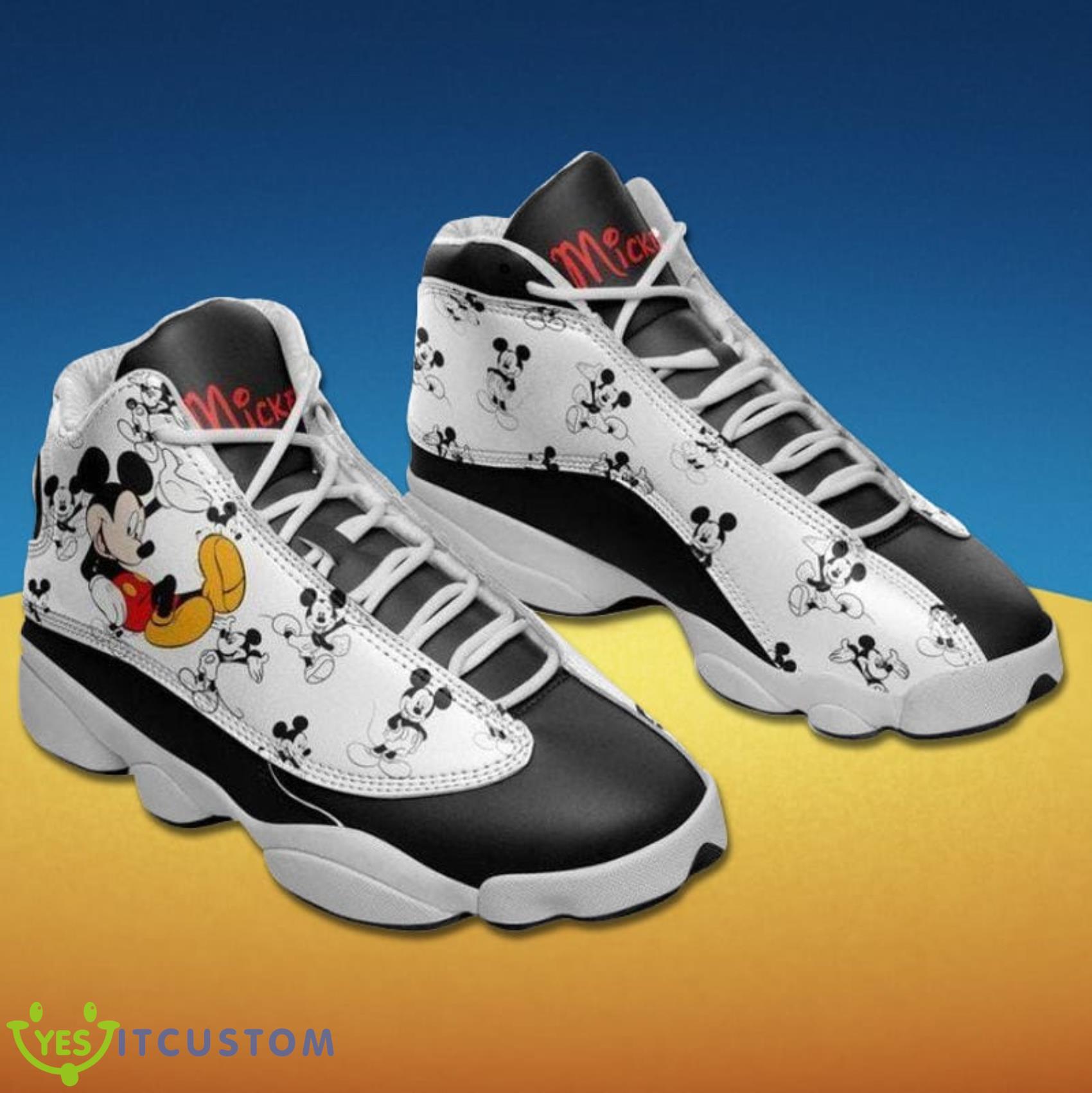 Mickey Mouse Pattern White Black Air Jordan 13 Shoes 3 Mickey Mouse Pattern White Black Air Jordan 13 Shoes Product Photo 1