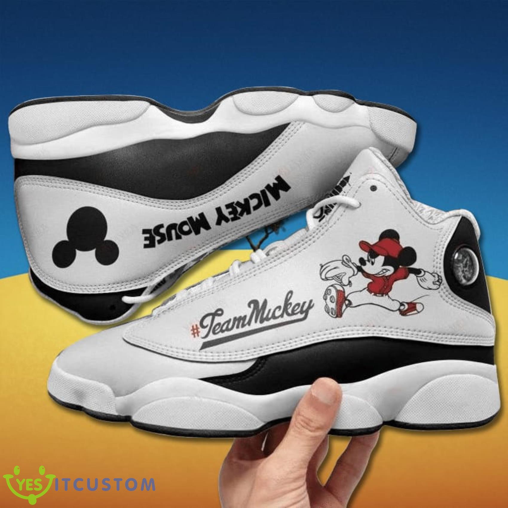 Mickey Mouse Team Mickey Sport White Black Air Jordan 13 Shoes Product Photo 1