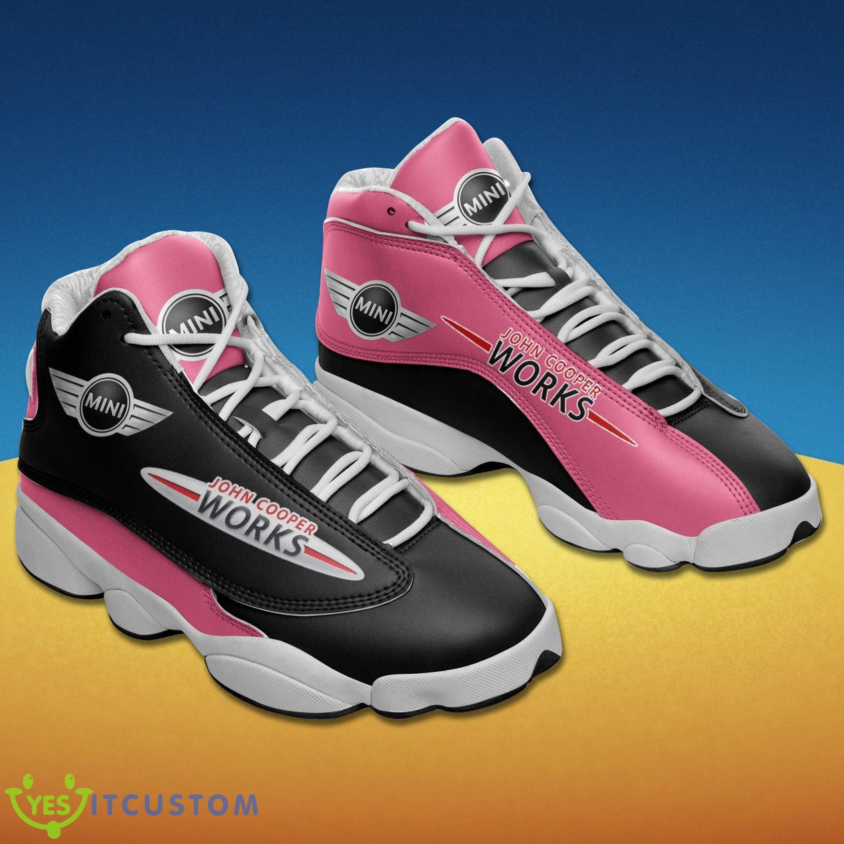 Mini Car Logo John Cooper Works Gift For Fan Black Pink Air Jordan 13 Shoes Product Photo 1