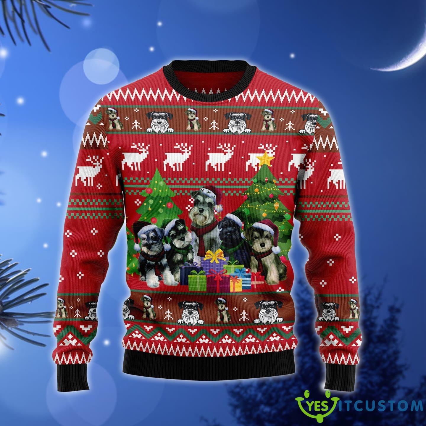 Miniature Schnauzer Snow Ugly Christmas Sweater Gift Men Women - Miniature Schnauzer Snow Merry Ugly Christmas Sweater Gift Men Women_1