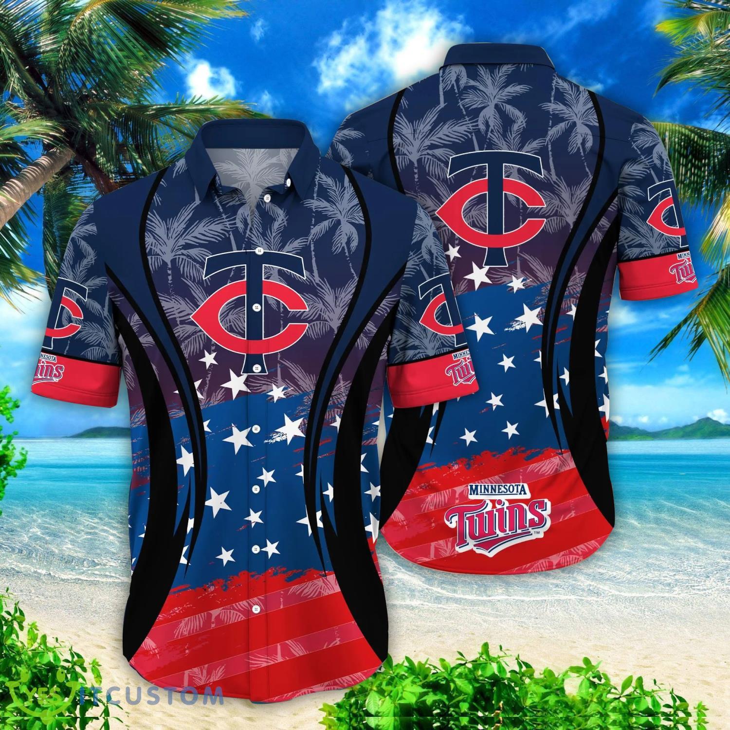 Minnesota Twins MLB Vintage Palm Tree Flag Pattern Aloha Hawaiian Shirt Summer Gift 2 Minnesota Twins MLB Vintage Palm Tree Flag Pattern Aloha Hawaiian Shirt Summer Gift Product Photo 1