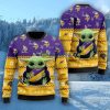 Minnesota Vikings Baby Yoda Lover American Football Fans 3D Ugly Christmas Sweater Christmas Gift For Sport Fans Product Photo 1