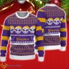 Minnesota Vikings Christmas Jack Skellington Face Pattern Ugly Christmas Sweater Product Photo 1