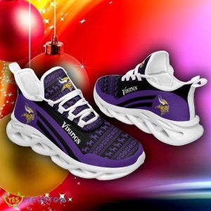 Minnesota Vikings Christmas Pattern Max Soul Sneakers Snowflakes Christmas Shoes - Minnesota Vikings Christmas Pattern Chunky Sneakers Ugly Christmas Max Soul Shoes Photo 2