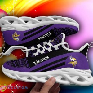 Minnesota Vikings Christmas Pattern Max Soul Sneakers Snowflakes Christmas Shoes - Minnesota Vikings Christmas Pattern Chunky Sneakers Ugly Christmas Max Soul Shoes Photo 1