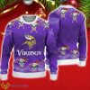 Minnesota Vikings Christmas Skull Candy Cane Pattern Ugly Christmas Sweater Christmas Gift For Family Product Photo 1