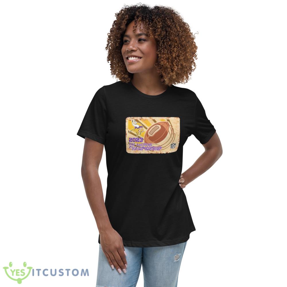 Minnesota Vikings T Shirts Rusty Metal IFAF Americas Championship NFL Logo Shirt Gift Shirt 4 Minnesota Vikings T Shirts Rusty Metal IFAF Americas Championship NFL Logo Shirt Gift Shirt - 6400 Women's Relaxed Short Sleeve Jersey Tee